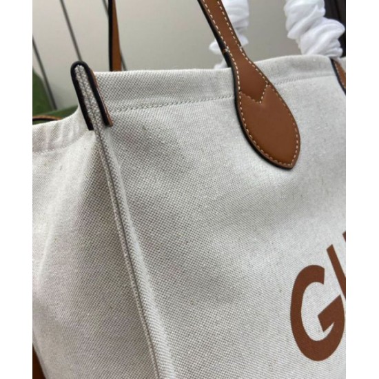 Replica perfetta Borsa tote media Gucci con stampa Gucci 772176 Caffè Imitazione Outlet Online