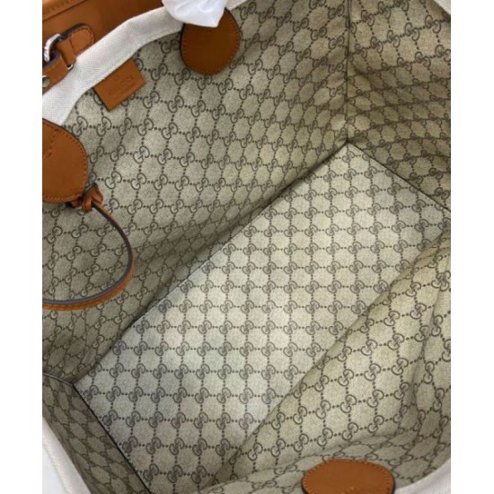 Replica perfetta Borsa tote media Gucci con stampa Gucci 772176 Caffè Imitazione Outlet Online