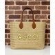 Perfette Qualità Repliche Gucci Borsa media effetto paglia 779666 Albicocca Imitazione