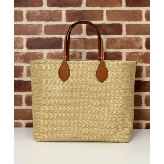 Perfette Qualità Repliche Gucci Borsa media effetto paglia 779666 Albicocca Imitazione