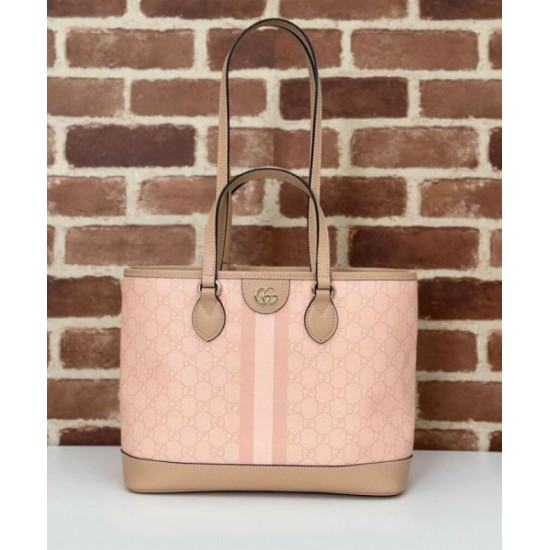 Miglior Falso Borsa tote piccola Gucci Ophidia 765043 Rosa Economiche Premium