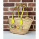 Replica perfetta Gucci Mini Borsa in paglia con logo Gucci 782381 Giallo Imitazione Outlet Online