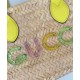 Replica perfetta Gucci Mini Borsa in paglia con logo Gucci 782381 Giallo Imitazione Outlet Online