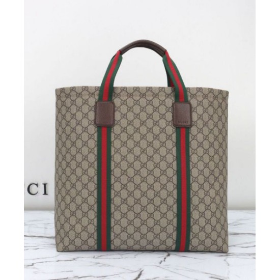 Migliore Repliche Borsa tote media Gucci GG Tender 763287 Caffè scuro Economiche Outlet Online