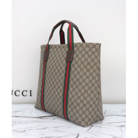 Migliore Repliche Borsa tote media Gucci GG Tender 763287 Caffè scuro Economiche Outlet Online
