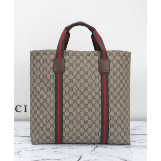 Migliore Repliche Borsa tote media Gucci GG Tender 763287 Caffè scuro Economiche Outlet Online