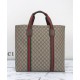 Migliore Repliche Borsa tote media Gucci GG Tender 763287 Caffè scuro Economiche Outlet Online