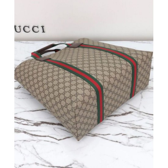 Migliore Repliche Borsa tote media Gucci GG Tender 763287 Caffè scuro Economiche Outlet Online