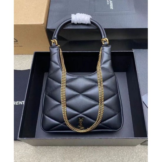 Perfette Qualità Repliche YSL Saint Laurent Sade Hobo In Pelle Di Agnello Nero Imitazione