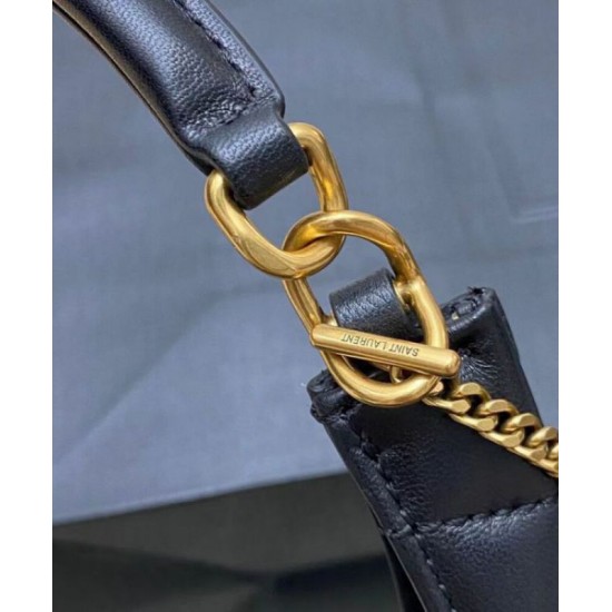 Perfette Qualità Repliche YSL Saint Laurent Sade Hobo In Pelle Di Agnello Nero Imitazione