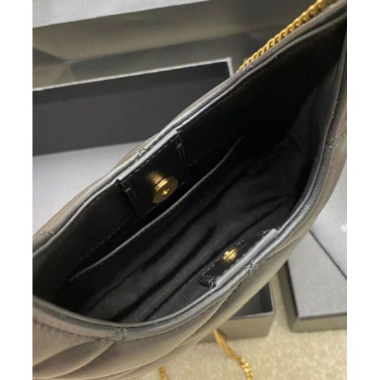 Perfette Qualità Repliche YSL Saint Laurent Sade Hobo In Pelle Di Agnello Nero Imitazione