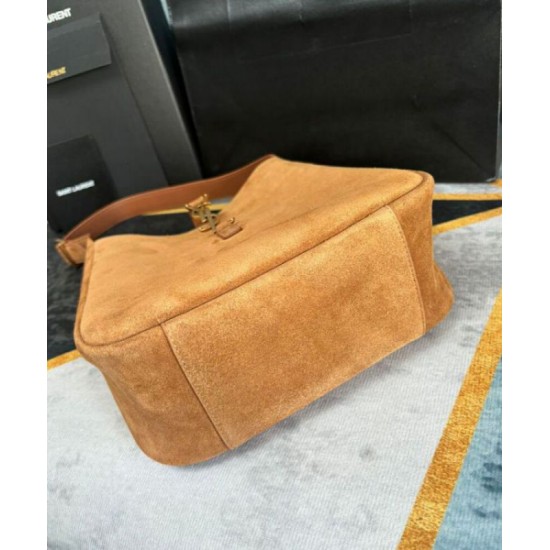 Miglior Falso YSL Saint Laurent Le 5 A 7 Supple Small In Pelle Scamosciata Caffè Economiche Premium