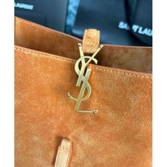 Miglior Falso YSL Saint Laurent Le 5 A 7 Supple Small In Pelle Scamosciata Caffè Economiche Premium