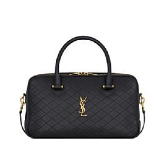 Replica perfetta YSL Saint Laurent Lyia Duffle In Pelle Di Agnello Trapuntata Nero Imitazione Outlet Online