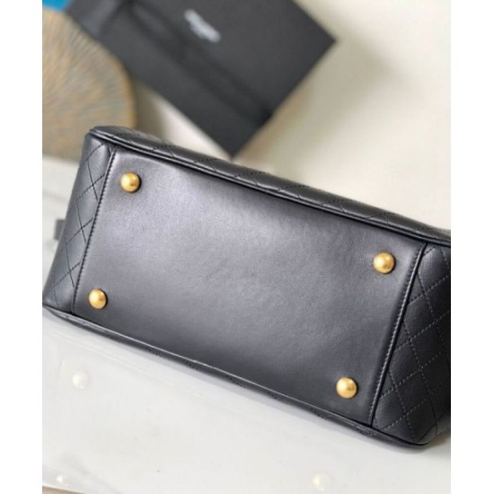 Replica perfetta YSL Saint Laurent Lyia Duffle In Pelle Di Agnello Trapuntata Nero Imitazione Outlet Online