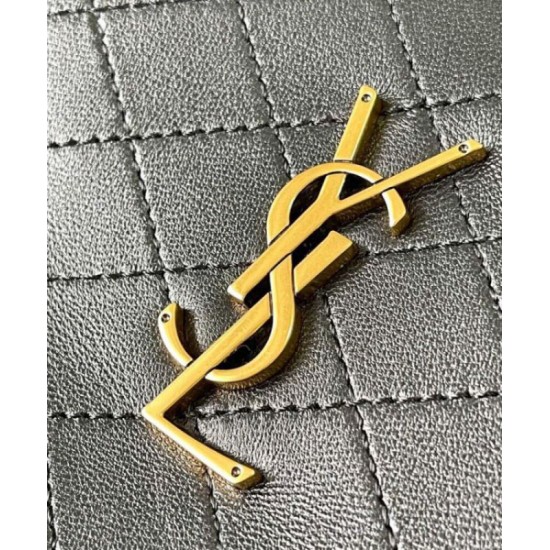 Replica perfetta YSL Saint Laurent Lyia Duffle In Pelle Di Agnello Trapuntata Nero Imitazione Outlet Online