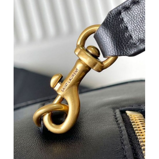 Replica perfetta YSL Saint Laurent Lyia Duffle In Pelle Di Agnello Trapuntata Nero Imitazione Outlet Online