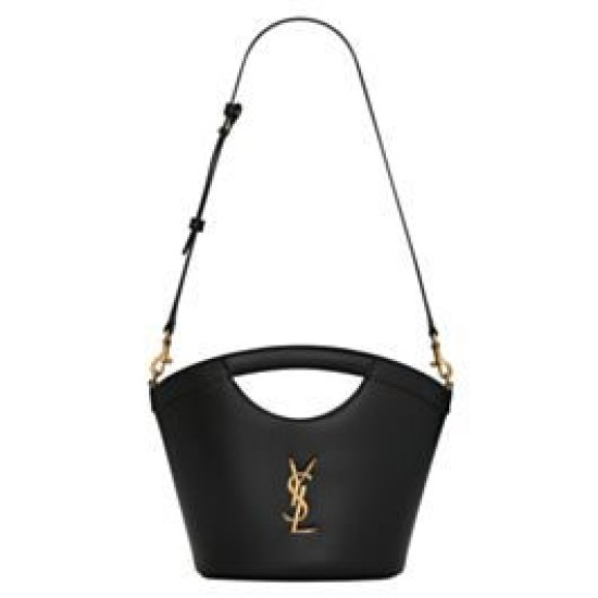 Migliore Repliche YSL Saint Laurent Celia Mini Tote In Pelle Liscia Nero Economiche Outlet Online