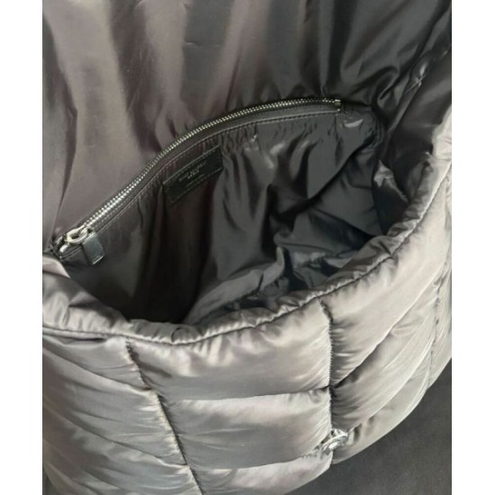 Replica perfetta YSL Saint Laurent Puffer Messenger Borsa In Nylon Rigenerato Econyl Nero Imitazione Outlet Online