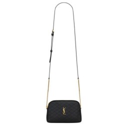 Replica perfetta Pochette YSL Saint Laurent Gaby con cerniera in pelle di agnello trapuntata nera Imitazione Outlet Online