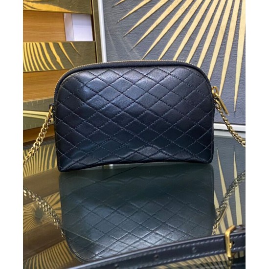 Replica perfetta Pochette YSL Saint Laurent Gaby con cerniera in pelle di agnello trapuntata nera Imitazione Outlet Online