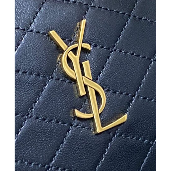 Replica perfetta Pochette YSL Saint Laurent Gaby con cerniera in pelle di agnello trapuntata nera Imitazione Outlet Online