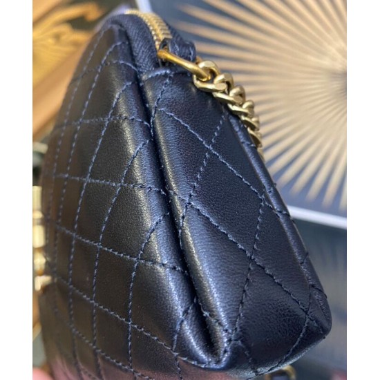 Replica perfetta Pochette YSL Saint Laurent Gaby con cerniera in pelle di agnello trapuntata nera Imitazione Outlet Online