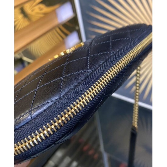 Replica perfetta Pochette YSL Saint Laurent Gaby con cerniera in pelle di agnello trapuntata nera Imitazione Outlet Online