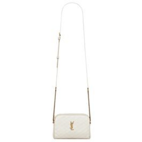 Migliore Replica Pochette YSL Saint Laurent Gaby con cerniera in pelle di agnello trapuntata color crema Imitazioni Outlet Italia Miglior Falso Pochette YSL Saint Laurent Gaby con cerniera in pelle di agnello trapuntata color crema Economiche Premium