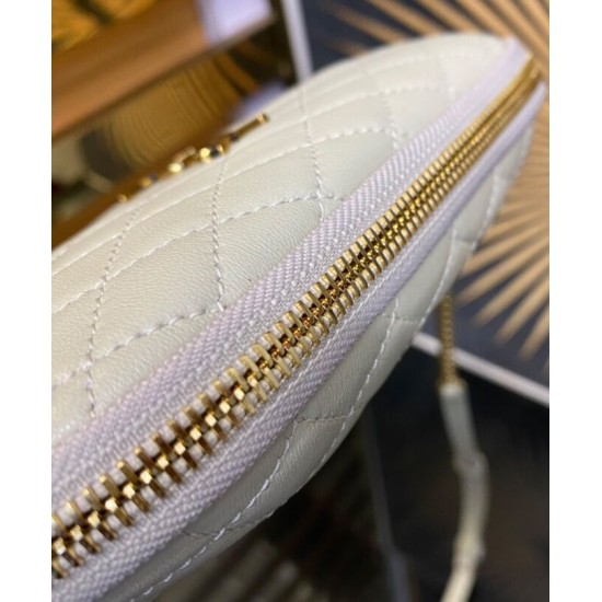 Migliore Replica Pochette YSL Saint Laurent Gaby con cerniera in pelle di agnello trapuntata color crema Imitazioni Outlet Italia Miglior Falso Pochette YSL Saint Laurent Gaby con cerniera in pelle di agnello trapuntata color crema Economiche Premium