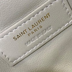 Miglior Falso Pochette YSL Saint Laurent Gaby con cerniera in pelle di agnello trapuntata color crema Economiche Premium