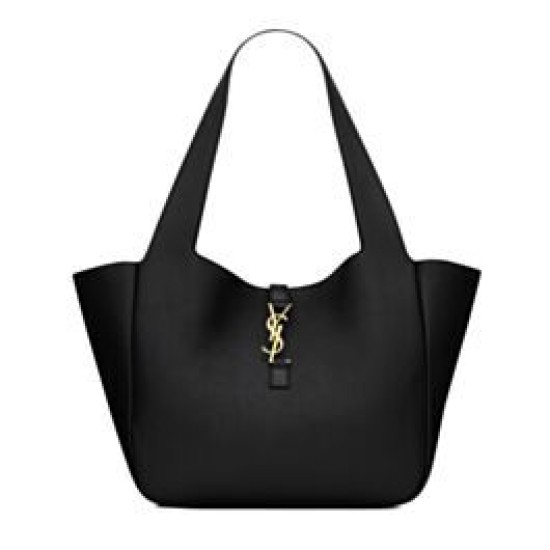 Replica perfetta YSL Saint Laurent Bea Tote In Pelle Granulata Nero Imitazione Outlet Online