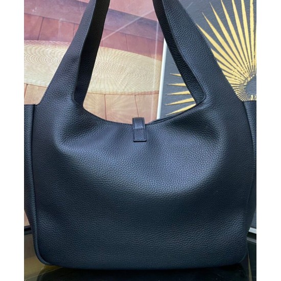Replica perfetta YSL Saint Laurent Bea Tote In Pelle Granulata Nero Imitazione Outlet Online