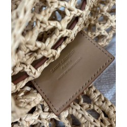 Migliore Repliche YSL Saint Laurent Oxalis Borsa In Rafia Macrame Albicocca Economiche Outlet Online
