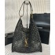 Migliore Repliche Borsa YSL Saint Laurent Oxalis in rafia macramè nera Economiche Outlet Online