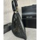 Migliore Repliche Borsa YSL Saint Laurent Oxalis in rafia macramè nera Economiche Outlet Online