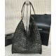 Migliore Repliche Borsa YSL Saint Laurent Oxalis in rafia macramè nera Economiche Outlet Online
