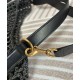 Migliore Repliche Borsa YSL Saint Laurent Oxalis in rafia macramè nera Economiche Outlet Online