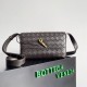 Migliore Repliche Borsa a tracolla Mini Andiamo Bottega Veneta agnello intrecciata fondente Economiche Outlet Online