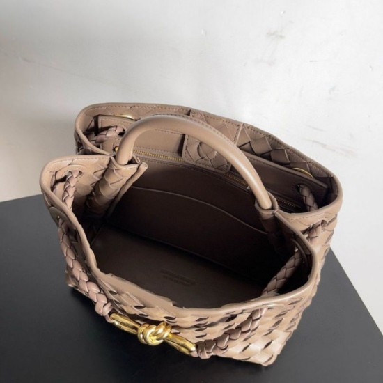 Migliore Repliche Borsa piccola Bottega Veneta Andiamo Praline Intrecciato agnello Economiche Outlet Online