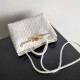 Migliore Repliche Borsa Andiamo piccola di Bottega Veneta agnello intrecciata bianca Economiche Outlet Online
