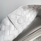 Migliore Repliche Bottega Veneta Andiamo Piccolo East/West Borsa Agnello Intrecciata Bianca Economiche Outlet Online
