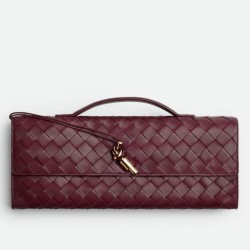 Perfette Qualità Repliche Pochette Andiamo di Bottega Veneta con Manico Agnello Intrecciato Barolo Imitazione