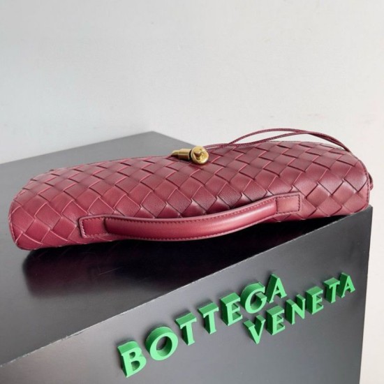 Perfette Qualità Repliche Pochette Andiamo di Bottega Veneta con Manico Agnello Intrecciato Barolo Imitazione