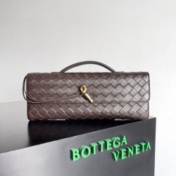 Migliore Repliche Pochette Andiamo di Bottega Veneta con manico agnello intrecciata fondente Economiche Outlet Online