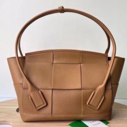 Replica perfetta Borsa Media Arco Bottega Veneta Granata Caramello Imitazione Outlet Online