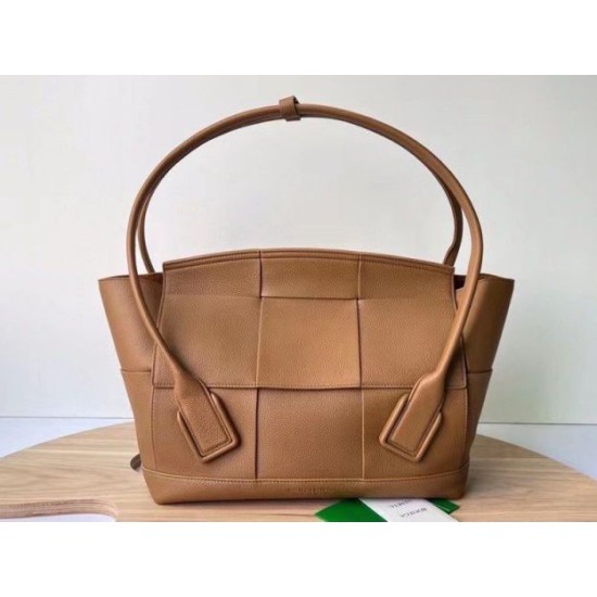 Replica perfetta Borsa Media Arco Bottega Veneta Granata Caramello Imitazione Outlet Online