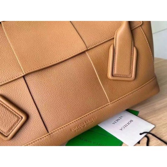 Replica perfetta Borsa Media Arco Bottega Veneta Granata Caramello Imitazione Outlet Online