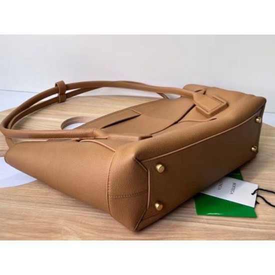 Replica perfetta Borsa Media Arco Bottega Veneta Granata Caramello Imitazione Outlet Online