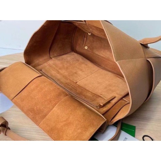 Replica perfetta Borsa Media Arco Bottega Veneta Granata Caramello Imitazione Outlet Online